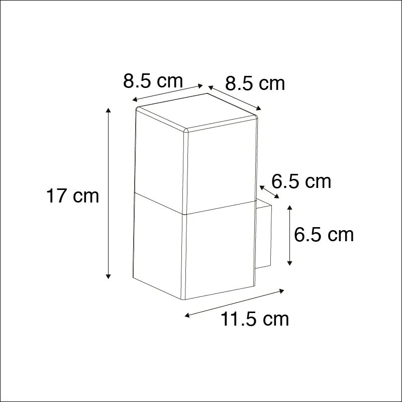 Candeeiro de parede exterior moderno Dinamarca cinzento IP44 Moderno
