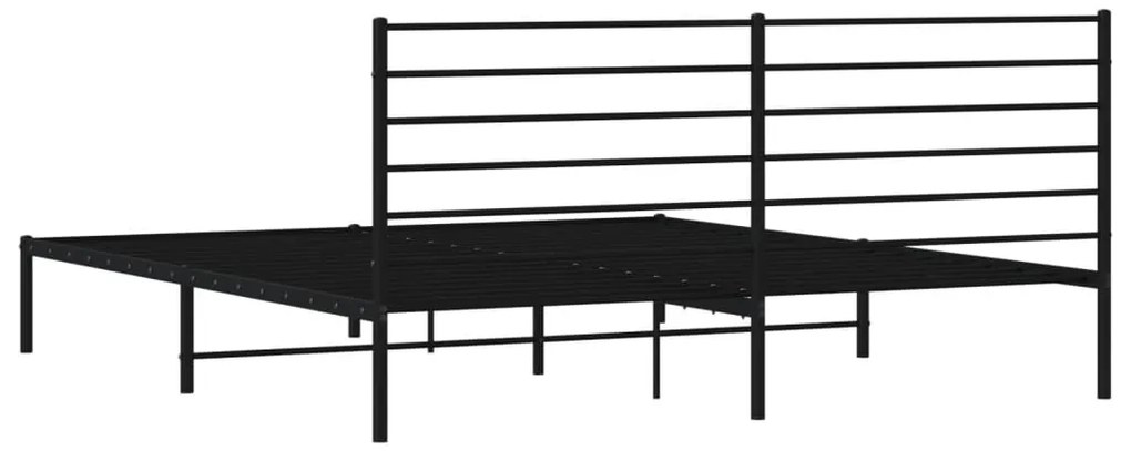 Estrutura de cama em metal com cabeceira 180x200 cm preto