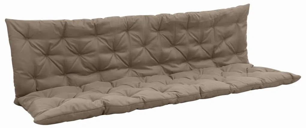 vidaXL Almofadão p/ cadeira de baloiço 180 cm tecido cinza-acastanhado