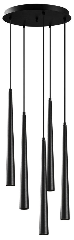 Candeeiro de Teto Ugur – Preto – 43 cm diâmetro, 135 cm altura