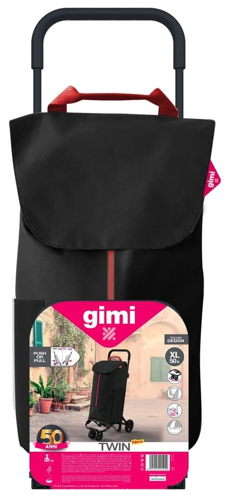 Carro de Compras Gimi Twin Urban Preto 50 L (39 x 52 x 95 cm)