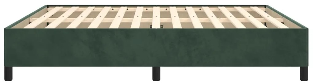 Estrutura de cama 180x200 cm veludo verde-escuro