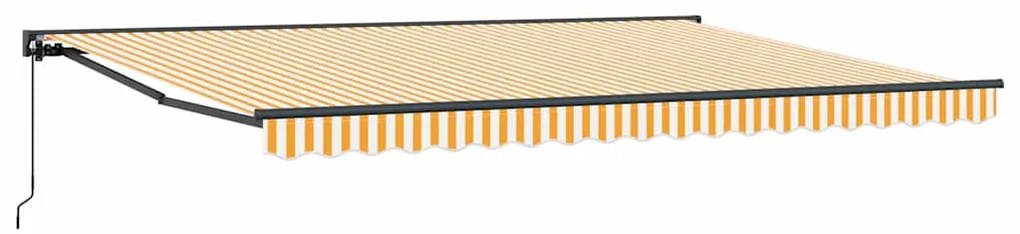 Toldo Retrátil Manual Laranja e Branco 450x300 cm