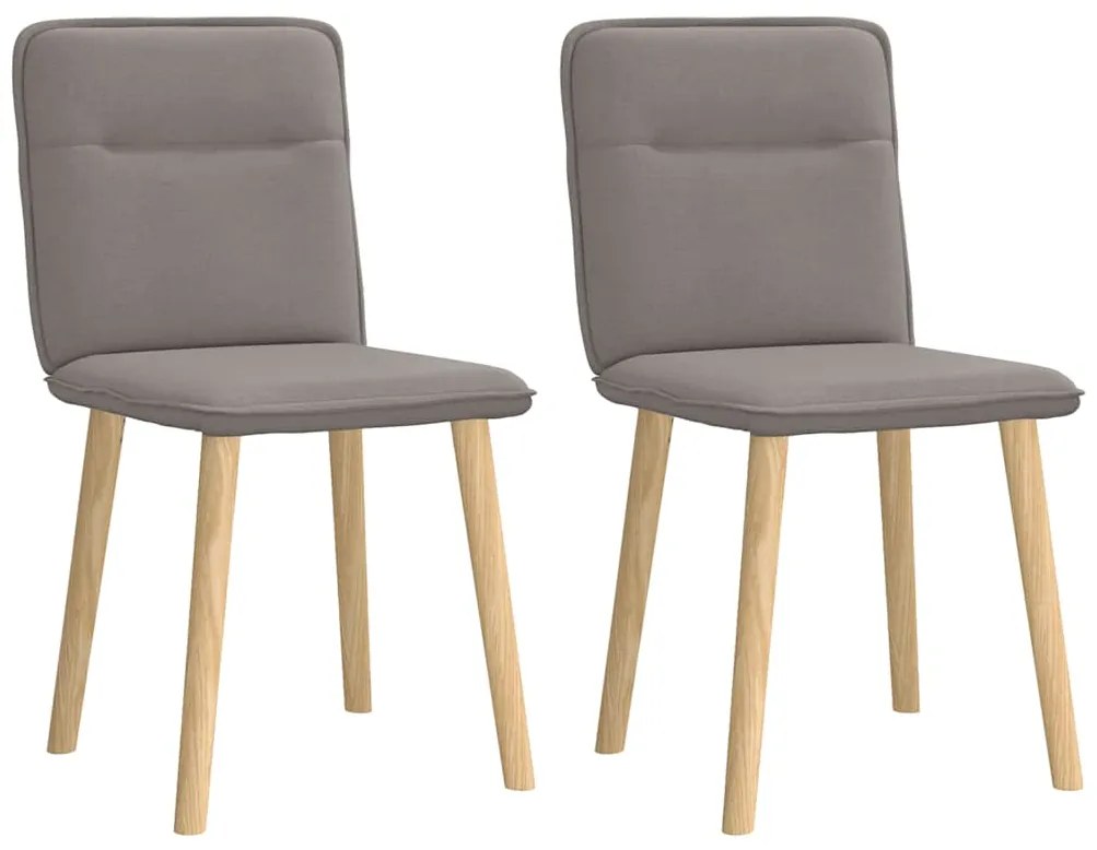 vidaXL Cadeiras de jantar 2 pcs tecido cinzento-acastanhado