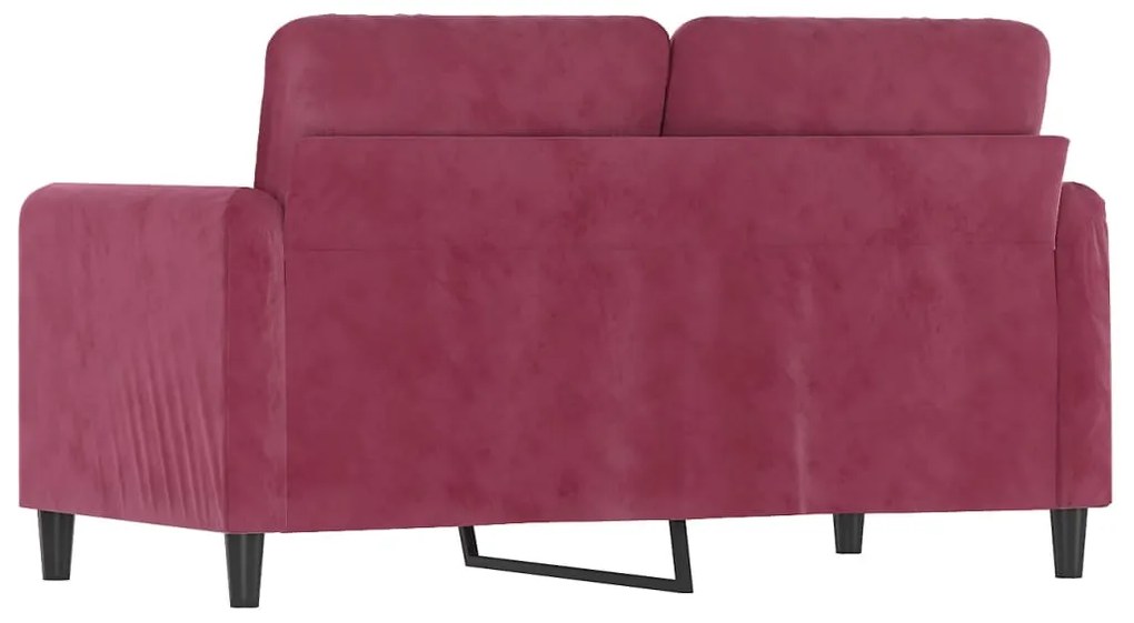 Sofá de 2 lugares veludo 120 cm vermelho tinto