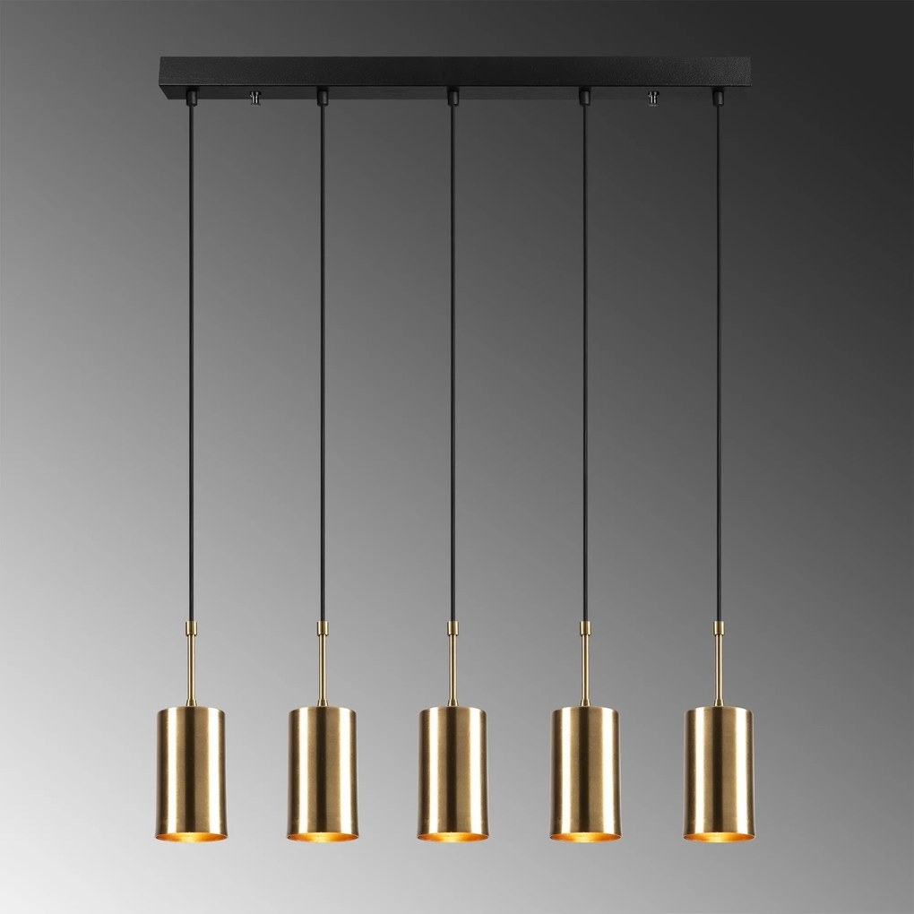 Candeeiro de Teto Kem – Ouro e Preto – 79 x 9 cm