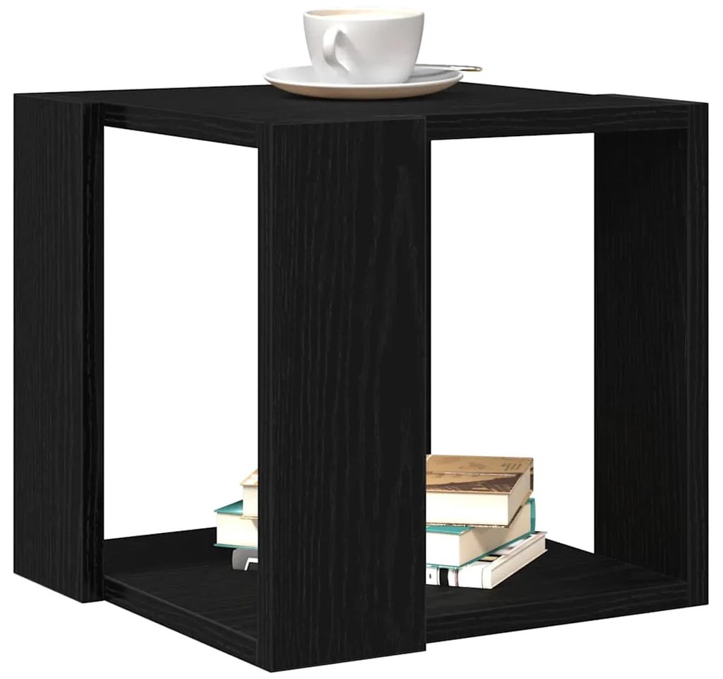 Mesa de Centro Carvalho Preto MDF 32 x 32 x 30 cm Simples
