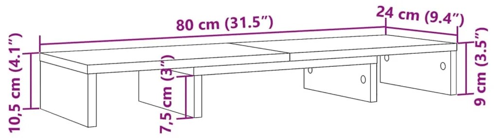 Suporte para monitor ajustável derivados de madeira preto