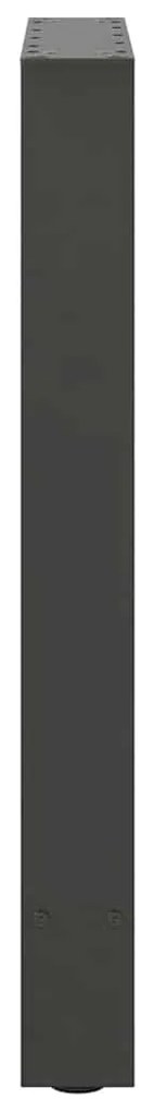 Pés para mesa de jantar antracite 2 peças 60x(72-73) cm aço