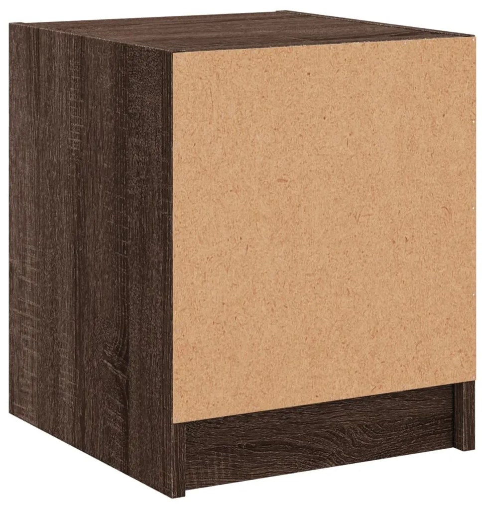 Mesas cabeceira portas vidro 2 pcs 35x37x42cm carvalho castanho