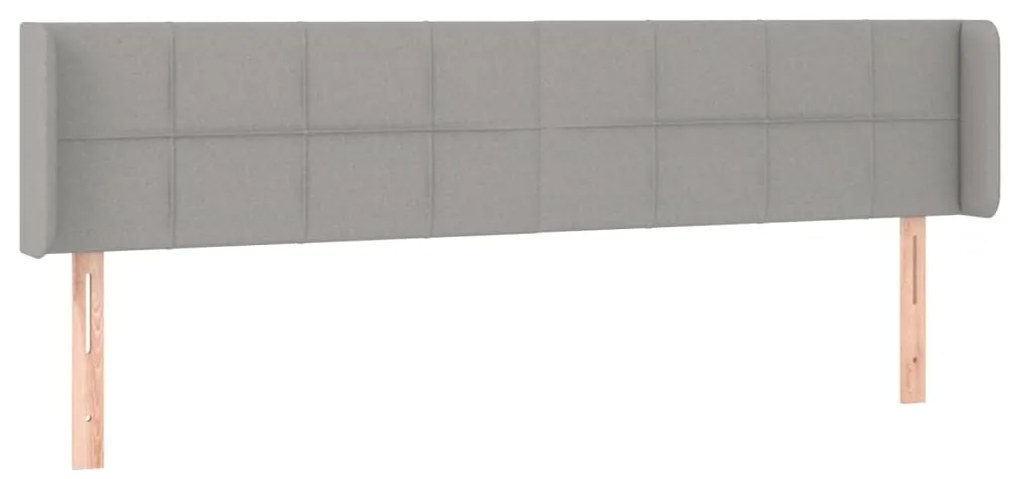 Cabeceira cama c/ luzes LED tecido 183x16x78/88 cm cinza-claro
