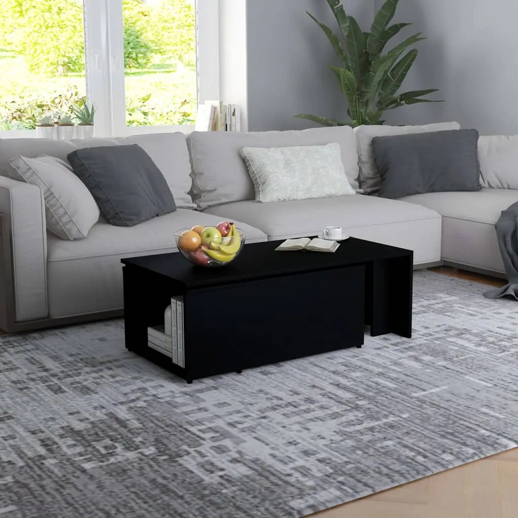 Mesa de centro 150x50x35 cm derivados de madeira preto