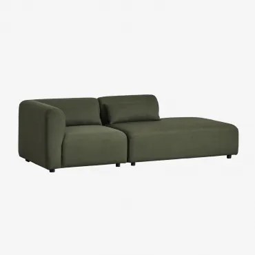 Sofá Modular De Canto Em 2 Peças Com Chaise Longue Direita Fogler Tecido Pele De Borrego Verde Sálvia - Sklum
