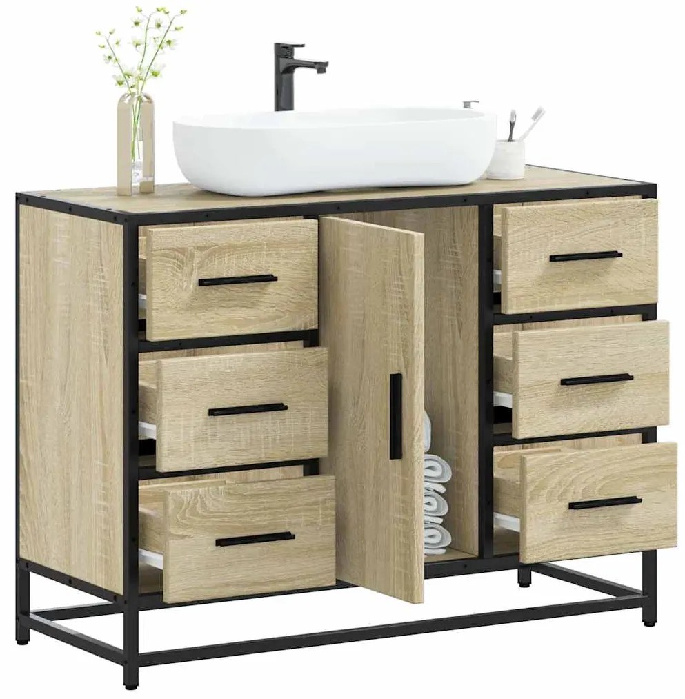 vidaXL Armário lavatório WC 80x33x60 cm deriv. madeira carvalho sonoma