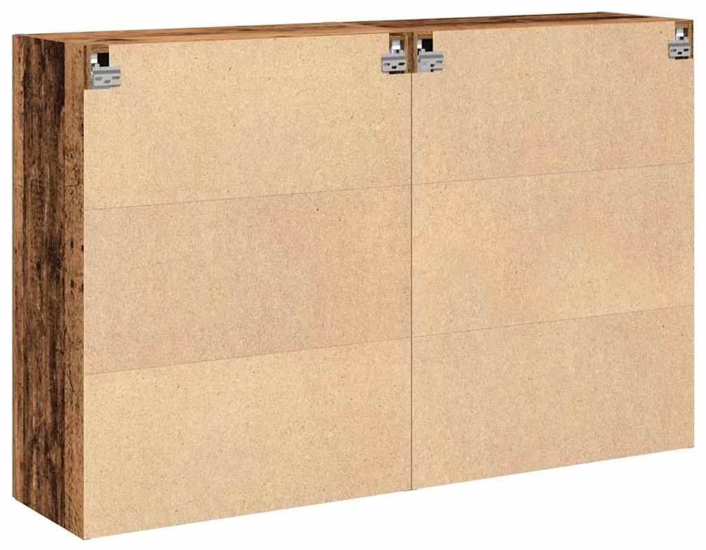 Armários de Parede 2 Peças em Madeira Velha 69,5 x 34 x 90 cm - Madeir