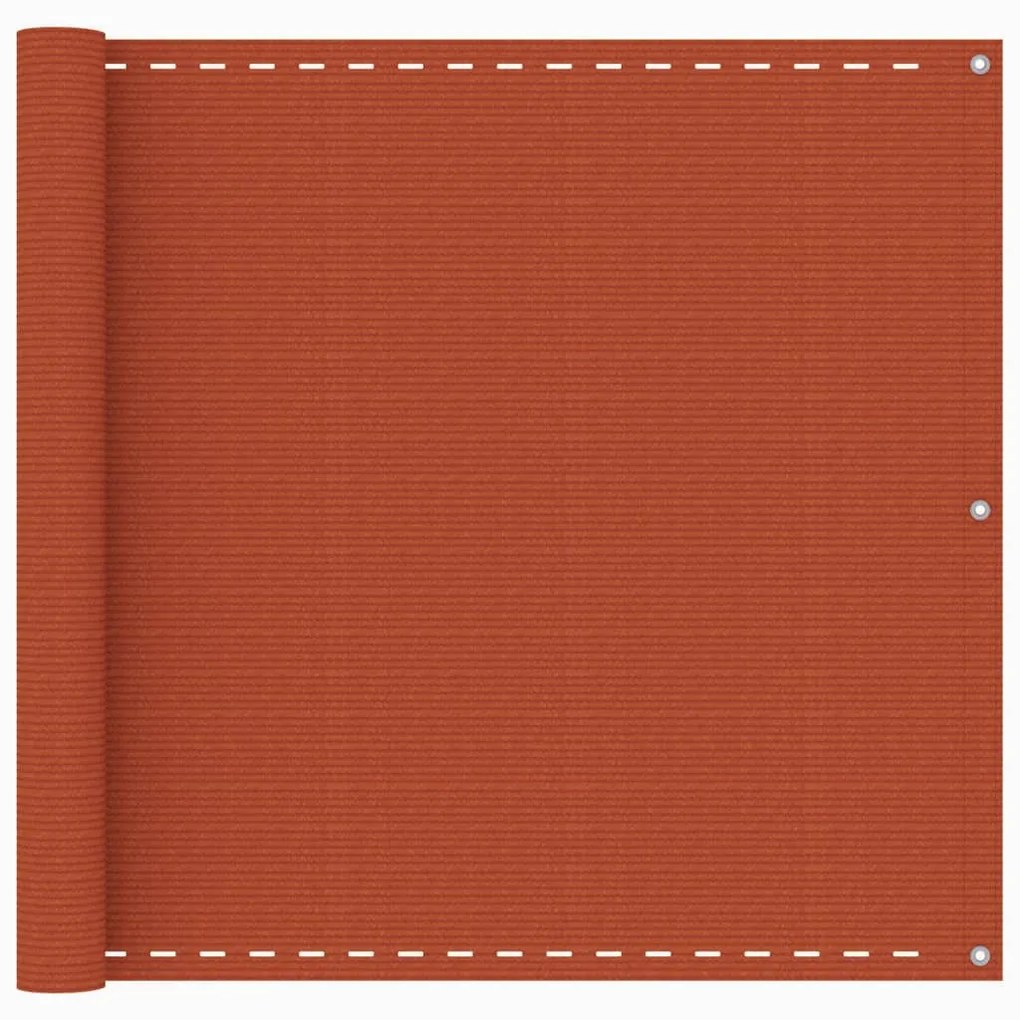 vidaXL Tela de varanda 90x500 cm PEAD laranja