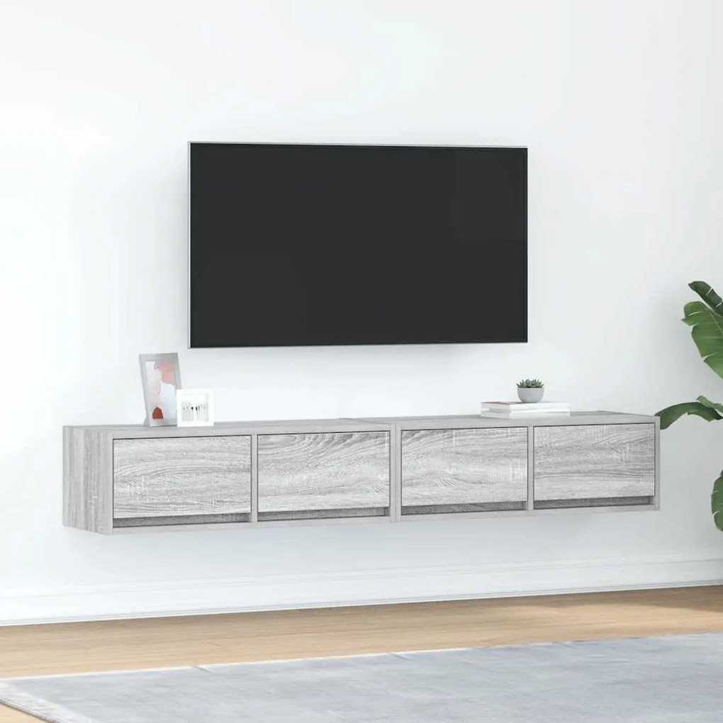 Móveis de TV 2pcs 80x31x25,5cm deriv. madeira sonoma cinzento