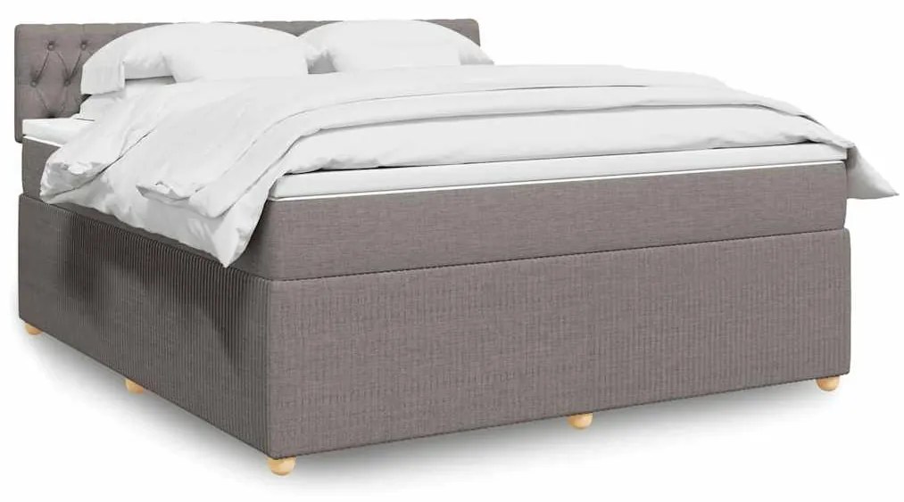vidaXL Cama com molas/colchão 180x200 cm tecido castanho-acinzentado