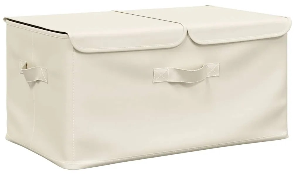 Caixas de arrumação 2 pcs 50x30x25 cm tecido creme