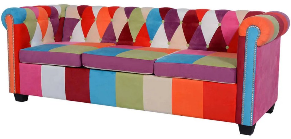2 pcs conjunto de sofás chesterfield em tecido