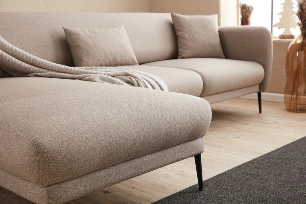 Sofá-Cama de Canto Venus – Creme – 265x80x163 cm