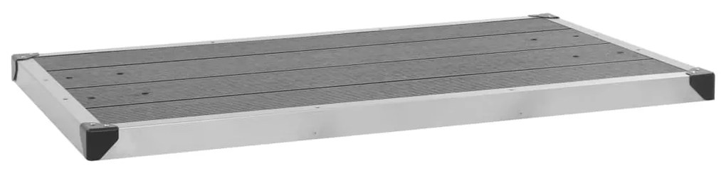 48205 vidaXL Base chuveiro p/ exterior 110x62 cm WPC aço inoxidável cinzento