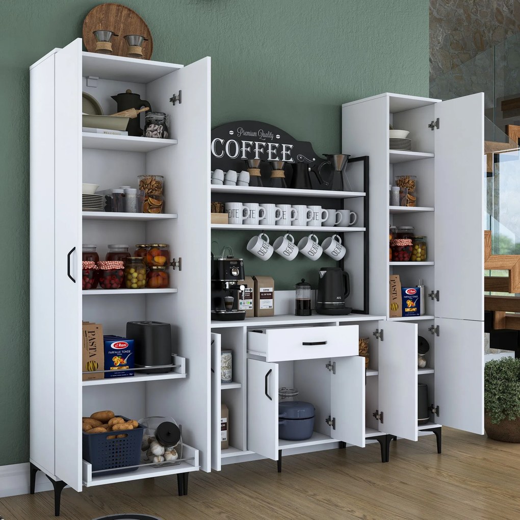 Armário Multiusos JE150 – Branco – 220x198,6x40 cm