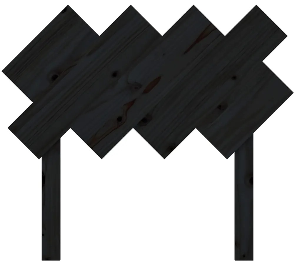 Cabeceira de cama 92x3x81 cm pinho maciço preto