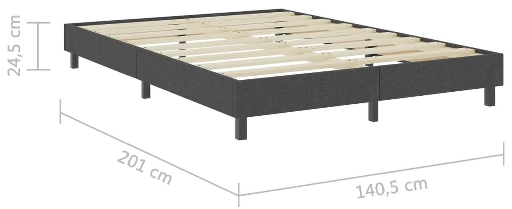 Cama boxspring 140x200 cm tecido cinzento