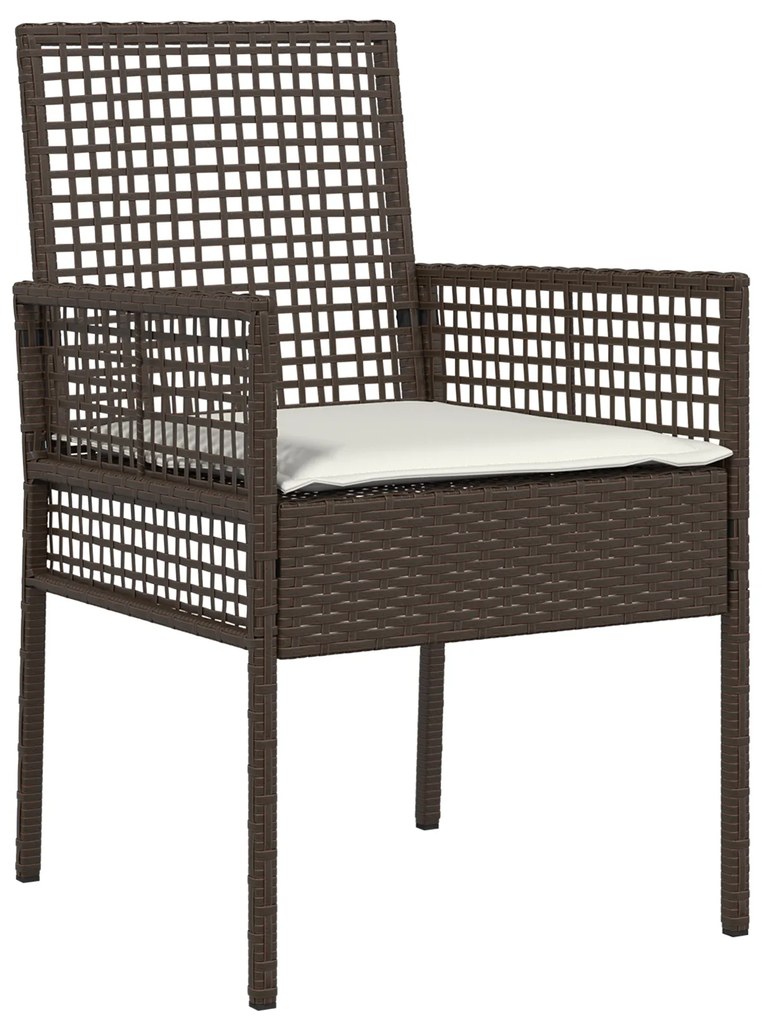 Conjunto de Jantar 5 Peças Jardim Castanho Polirattan