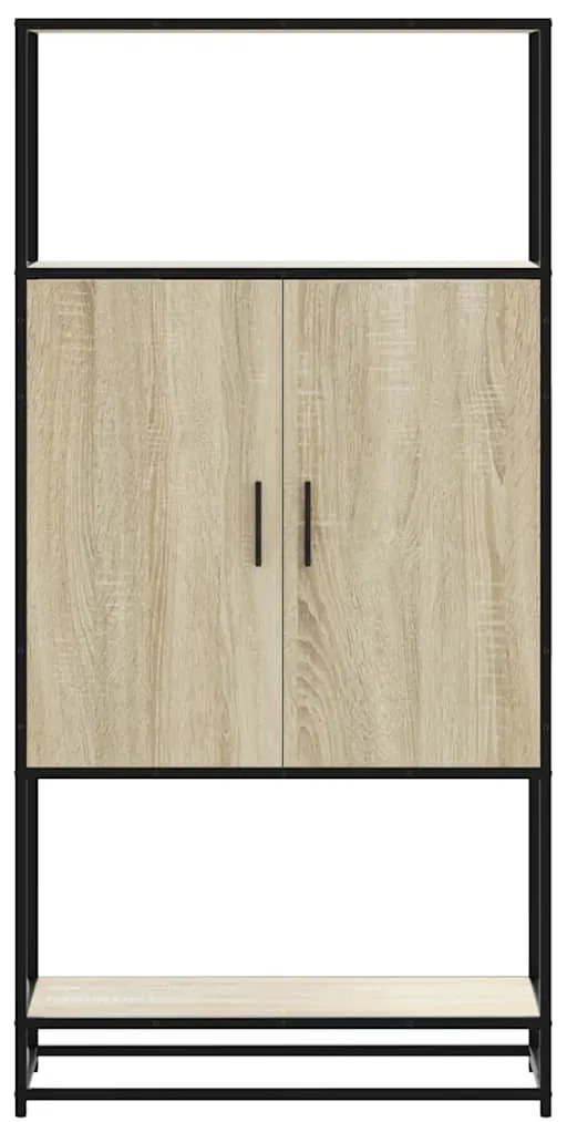 Armário alto 68x35x139 cm madeira e metal carvalho sonoma