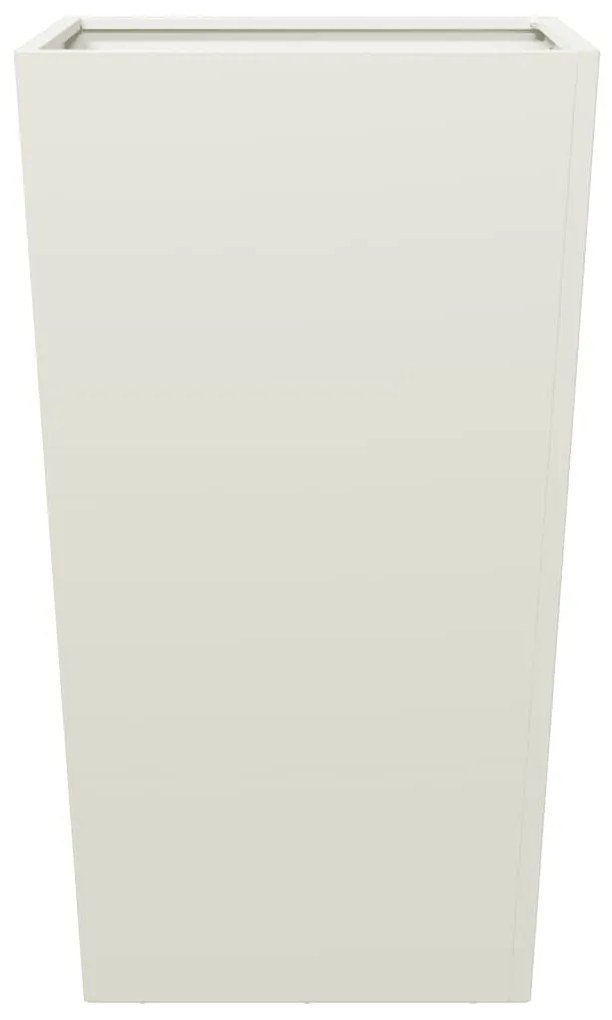 Vaso/floreira de jardim 2 pcs 45x45x75 cm aço branco