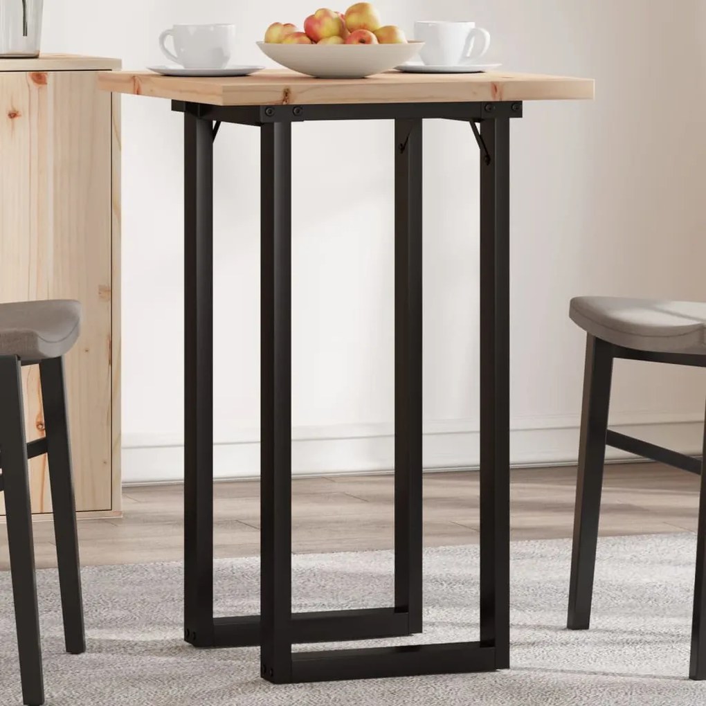 vidaXL Mesa de jantar estrutura em O 50x50x75,5 cm pinho/aço