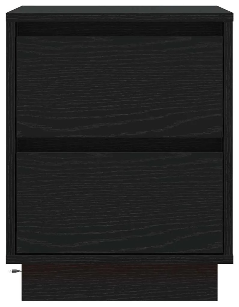 Criados-mudos com Luzes LED 2 pcs Preto 39x34,5x50 cm