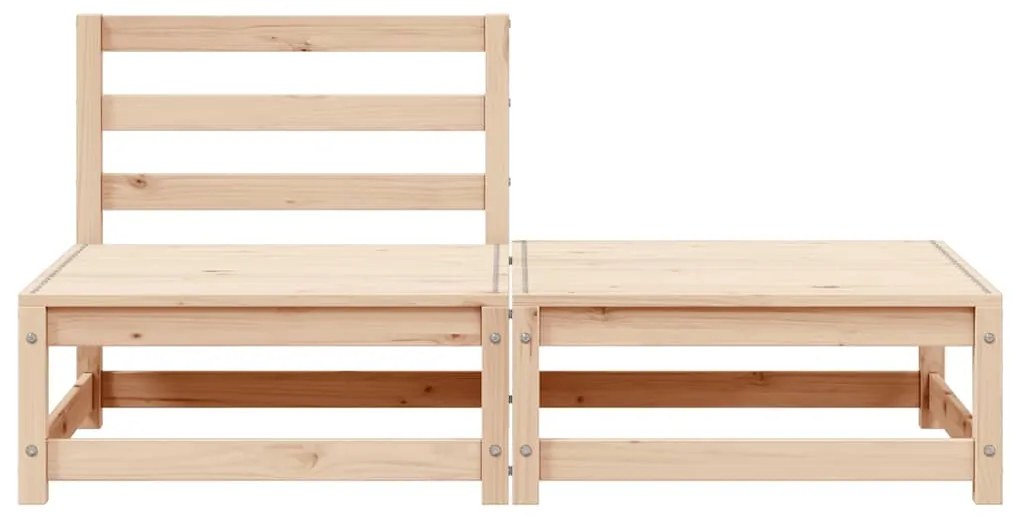 2 pcs conjunto lounge de jardim pinho maciço