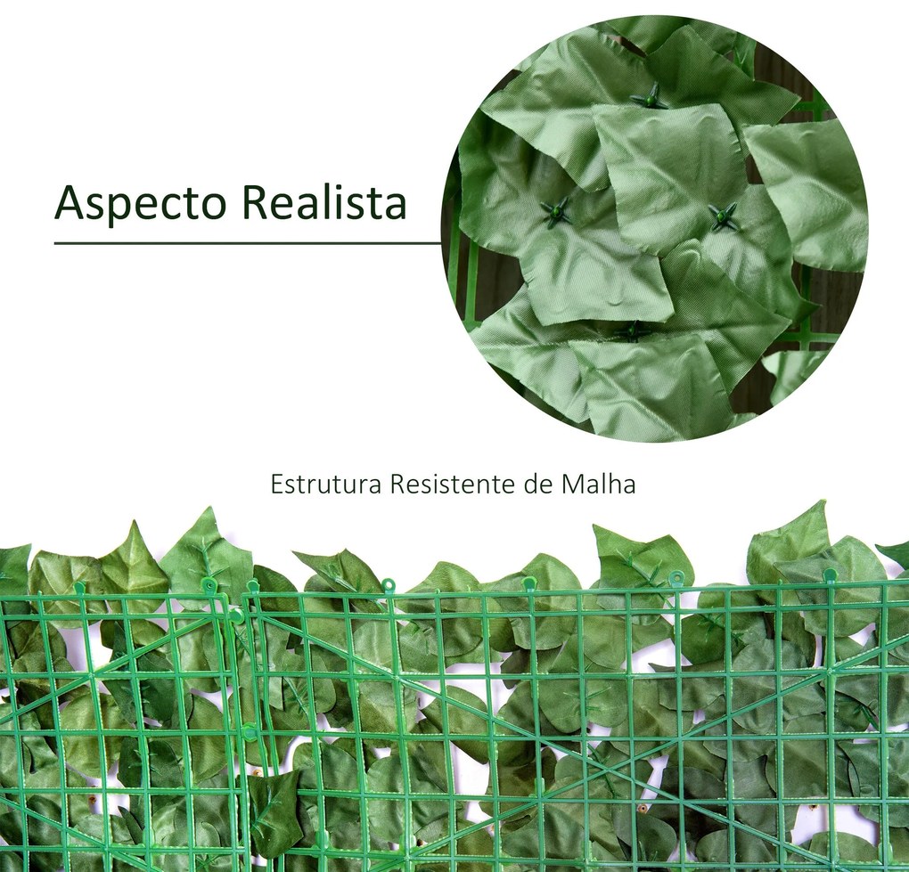 Vedação Artificial em Rolo 3m com Folhas de Batata Doce - PE Verde - 3