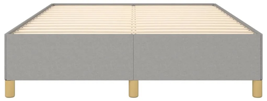 Estrutura de cama sem colchão 140x200 cm tecido cinzento-claro