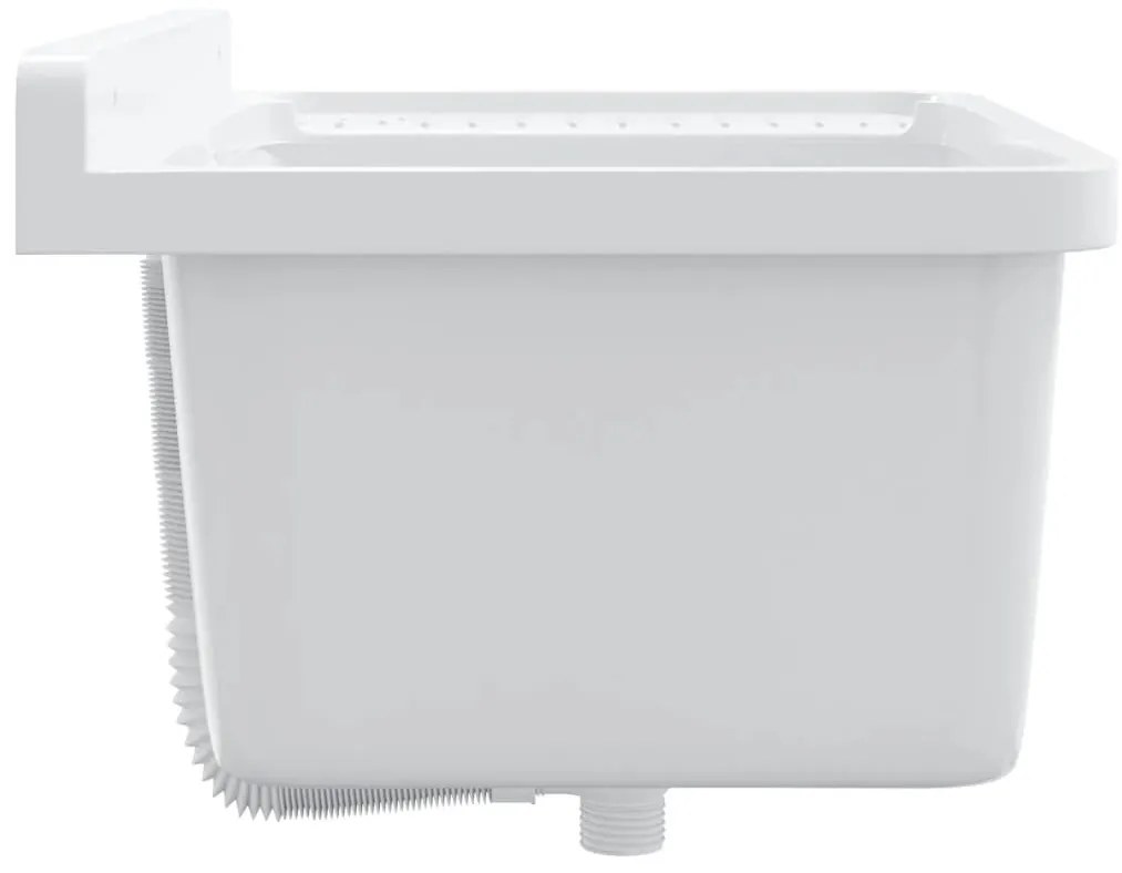 Lavatório de parede 60x40x28 cm resina branco