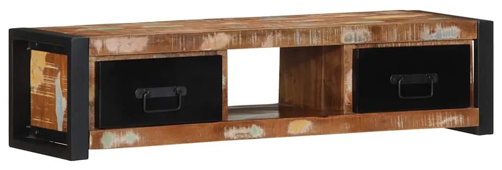 Móvel TV 100x30x25 cm Madeira maciça recuperada