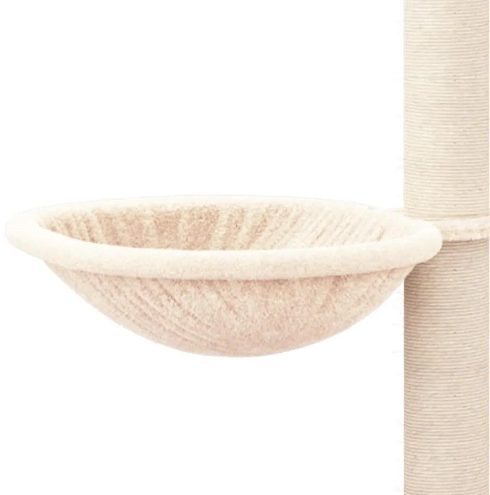 Árvore para gatos c/ postes arranhadores sisal 94,5cm cor creme