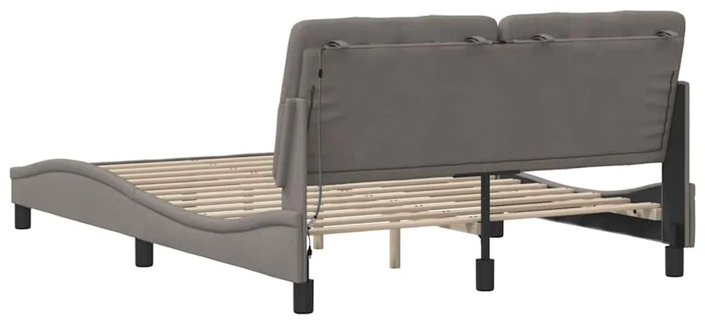 Estrutura de cama com LED sem colchão 140x200 cm tecido