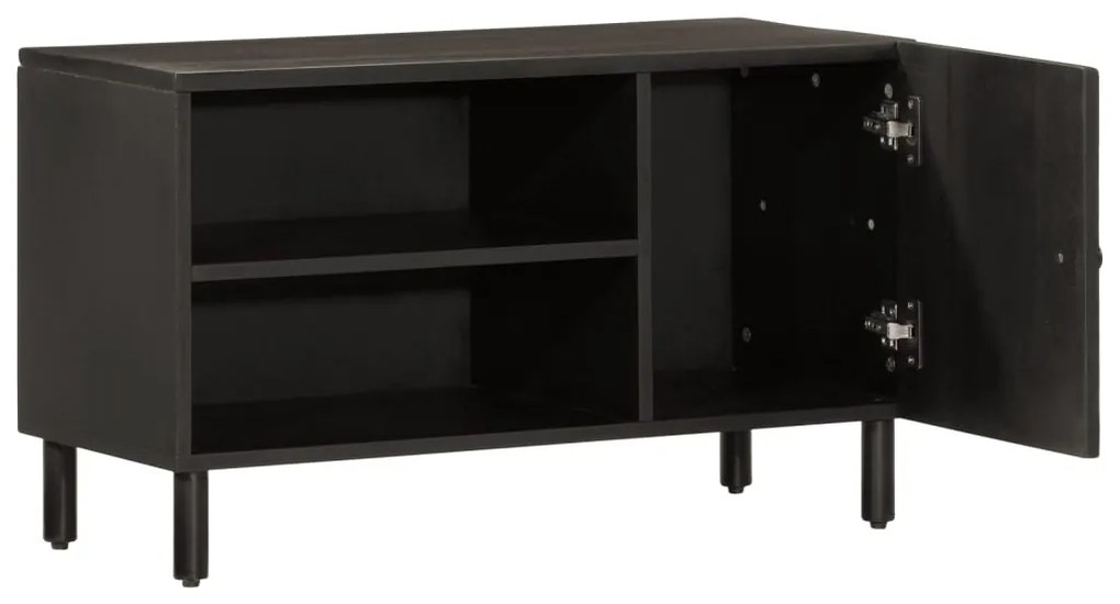 Móvel de TV 80x31x46 cm madeira de mangueira maciça preto