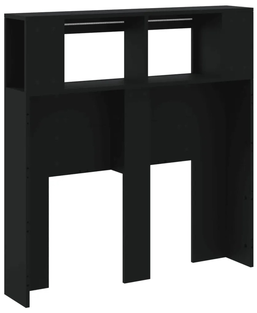 Cabeceira cama c/ LEDs 100x18,5x103,5 cm deriv. madeira preto