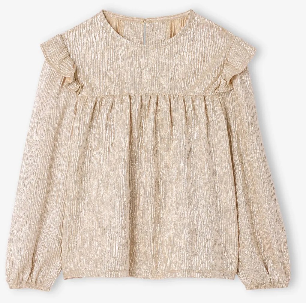 Blusa de Natal em lamê, para menina dourado