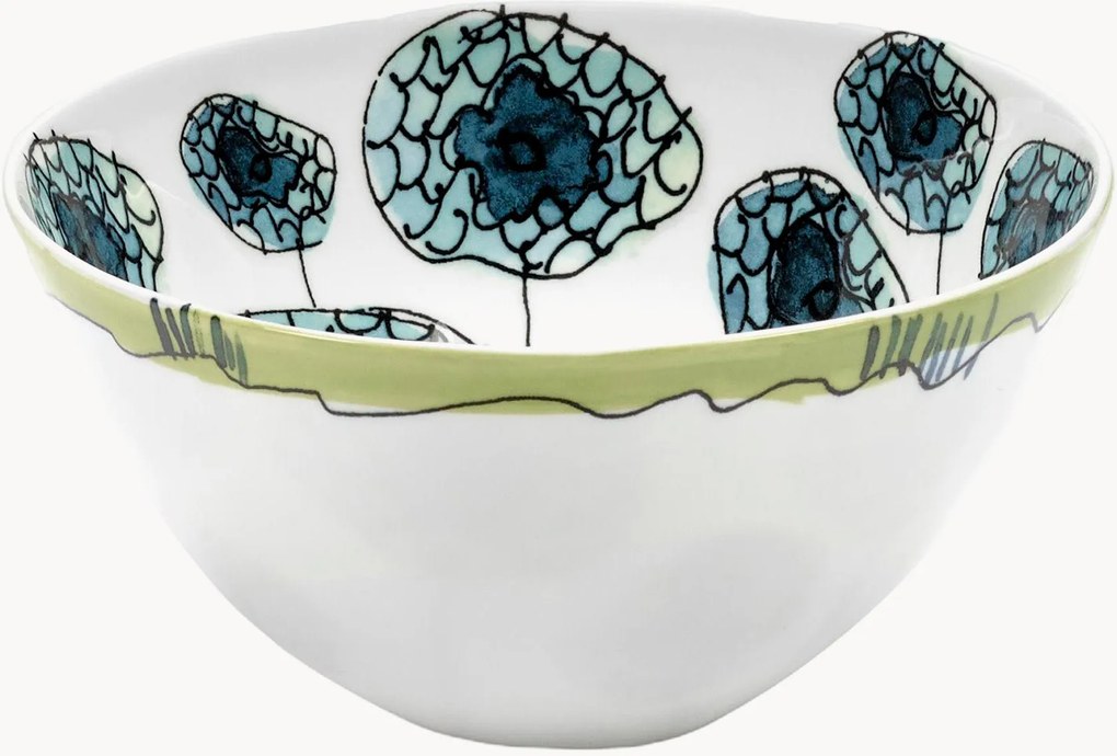 Taças pequenas em porcelana Fine Bone China Midnight Flowers, conjunto de 2