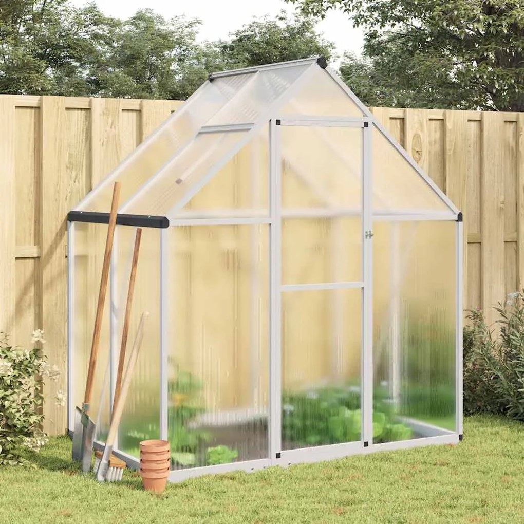 vidaXL Estufa com estrutura de base 169x114x195 cm alumínio prateado