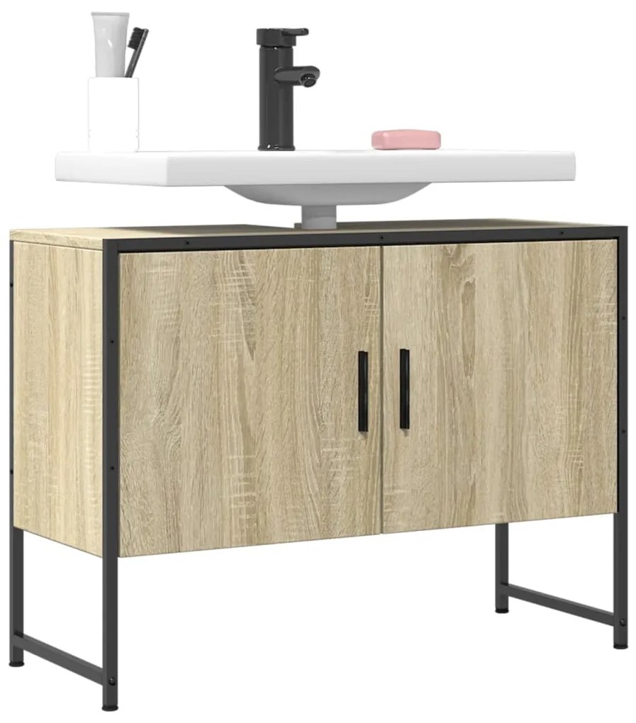 vidaXL Armário lavatório WC 80x33x60 cm deriv. madeira carvalho sonoma