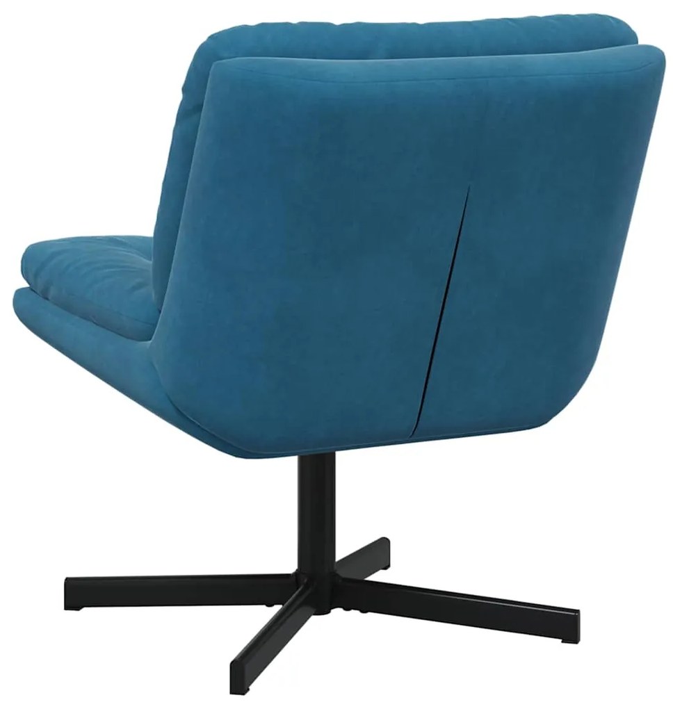 Cadeira Relaxante Giratória Azul 63 x 75 x 76 cm Veludo
