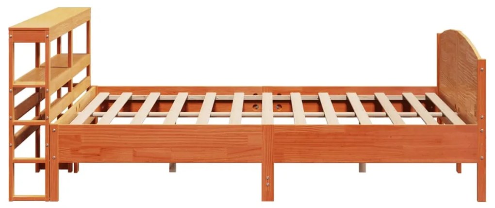 Cama sem colchão 200x200 cm pinho maciço castanho-mel