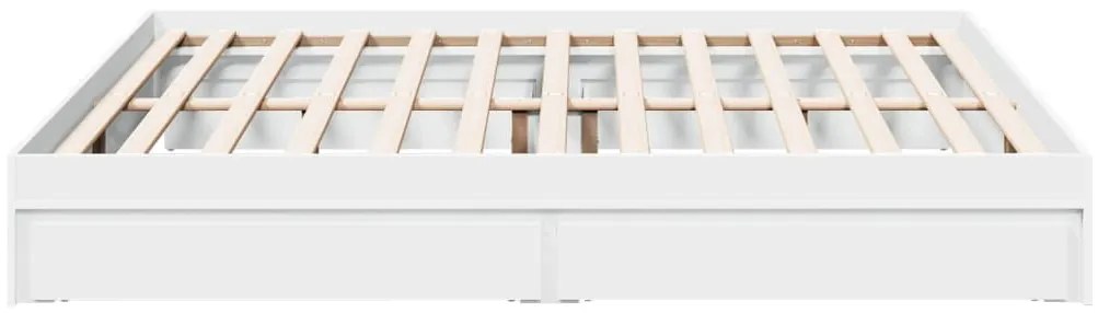 Estrutura de cama c/ gavetas 180x200cm derivados madeira branco